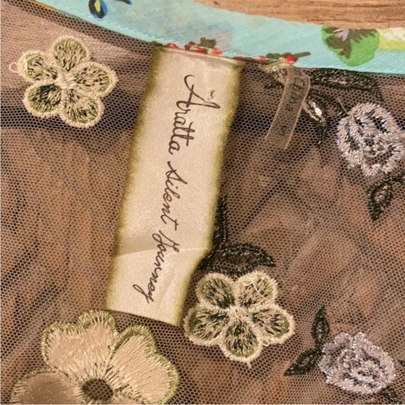 Aratta Hit the Breaks Green and Cream Embroidered Maxi Dress - Picture 6 of 7